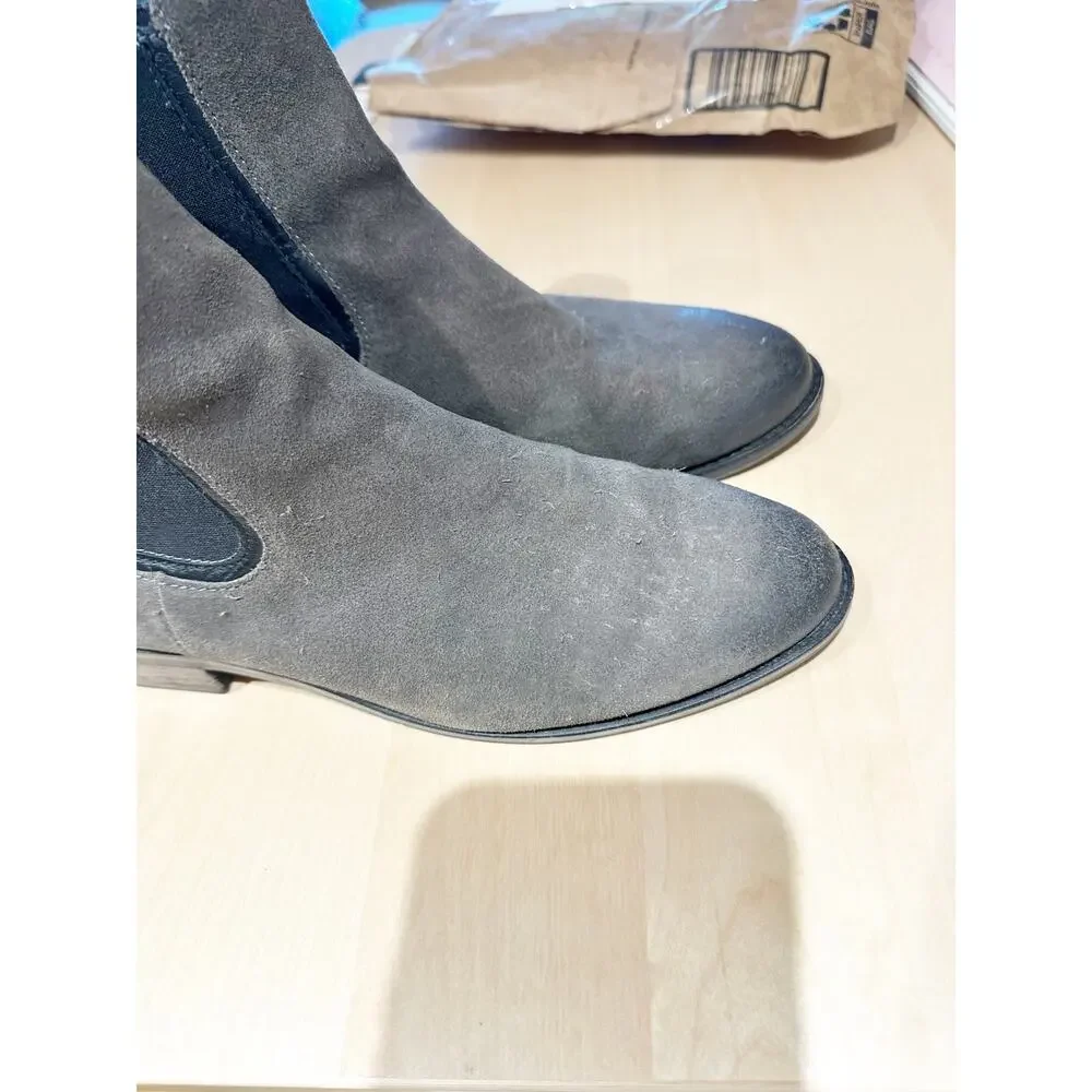 Thursday Boot Co Duchess Suede Chelsea Ankle Boots Grey Leather sz 9